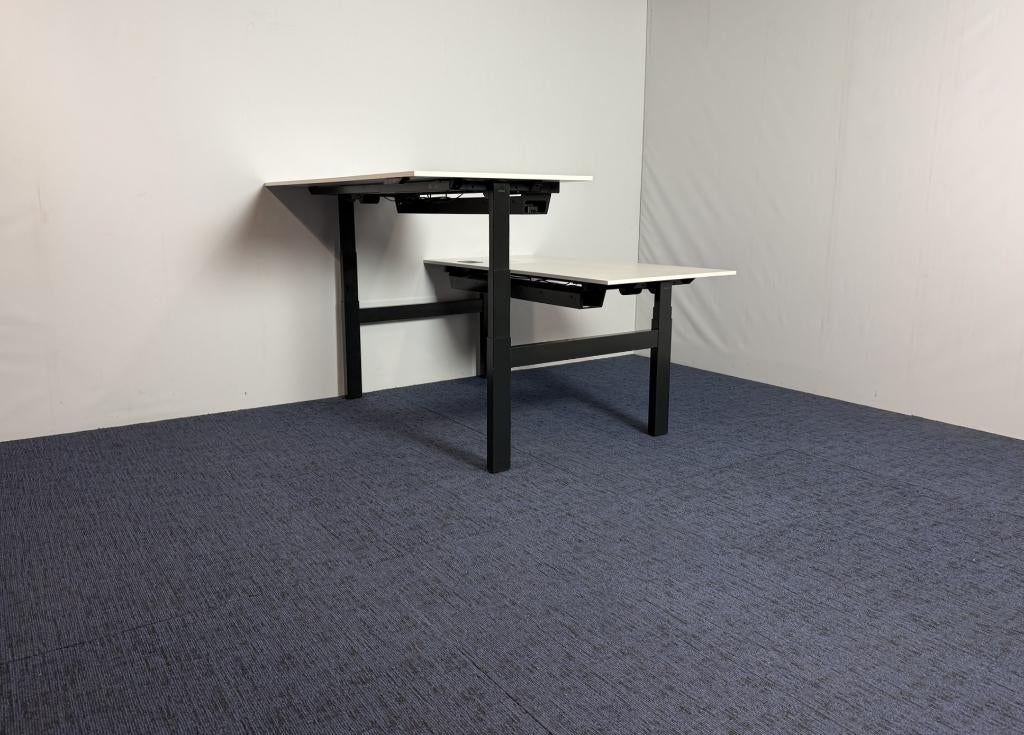 2 x Bench zit/sta bureau Ahrend Balance - 160 x 170 cm., Ophalen, In hoogte verstelbaar, Gebruikt