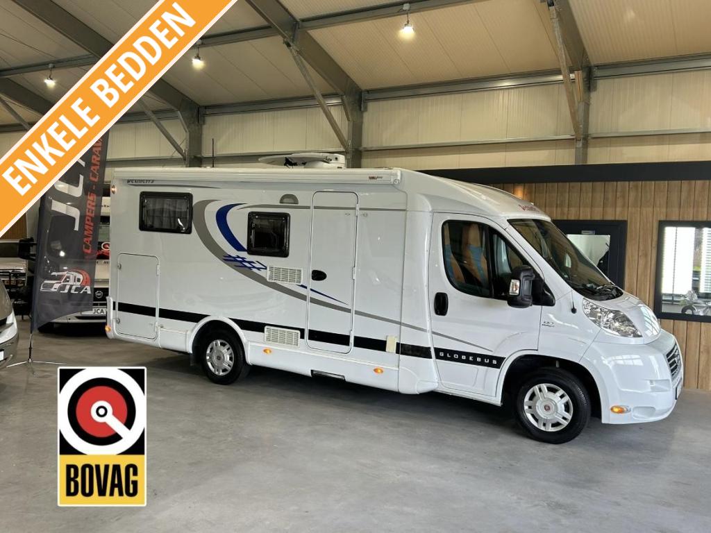 Dethleffs GLOBEBUS T4 Enkele Bedden Org. NL NAP Fiat 130PK, Luifel, Ringverwarming, Fiat, Bedrijf