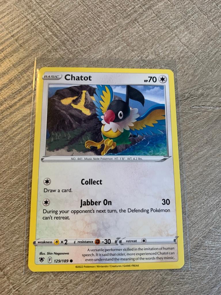 Chatot 129/189 Astral Radiance - Pokémon Kaart, Hobby en Vrije tijd, Verzamelkaartspellen | Pokémon, Nieuw, Losse kaart, Ophalen of Verzenden