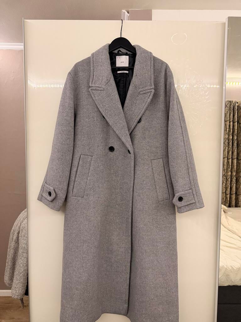 Mango mantel jasje zo goed als nieuw maat S, Kleding | Dames, Ophalen of Verzenden, Zo goed als nieuw, Maat 36 (S), Grijs
