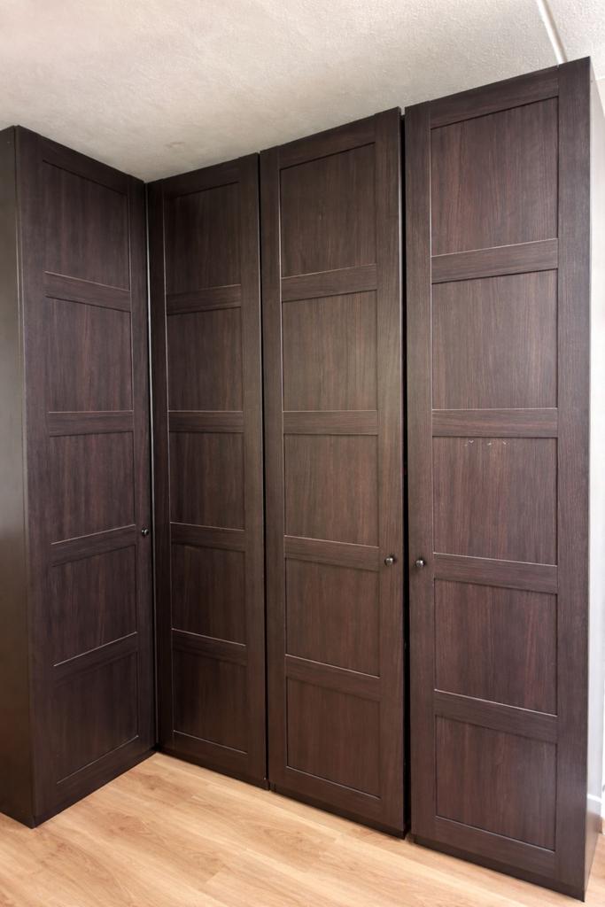 Ikea Pax kast deuren, bruin, hoog model, Gebruikt, 100 tot 150 cm, 200 cm of meer, Ophalen of Verzenden