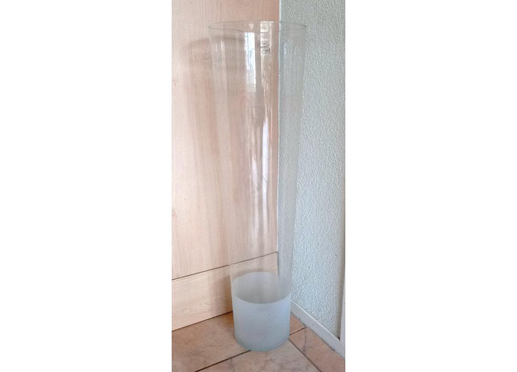 Mica Decorations Casy frosted conische vaas -70x19 cm, Huis en Inrichting, Woonaccessoires | Vazen, Overige kleuren, 50 tot 75 cm