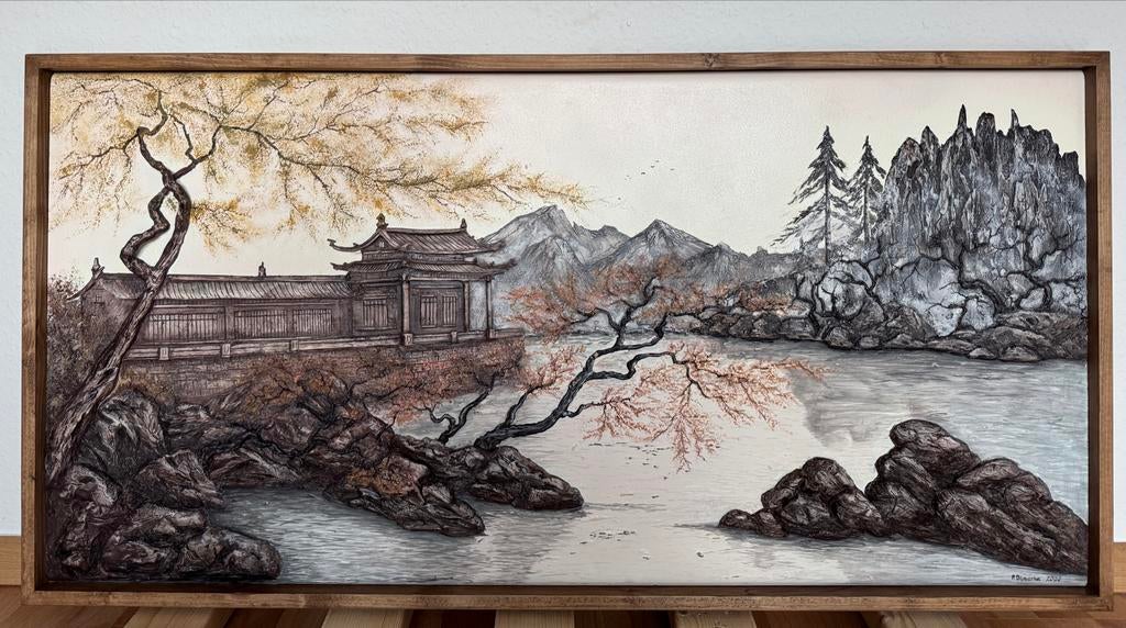 3D Basrelief 120x60 Handarbeit Unikat. Aufträge & Wanddesign, Ophalen of Verzenden