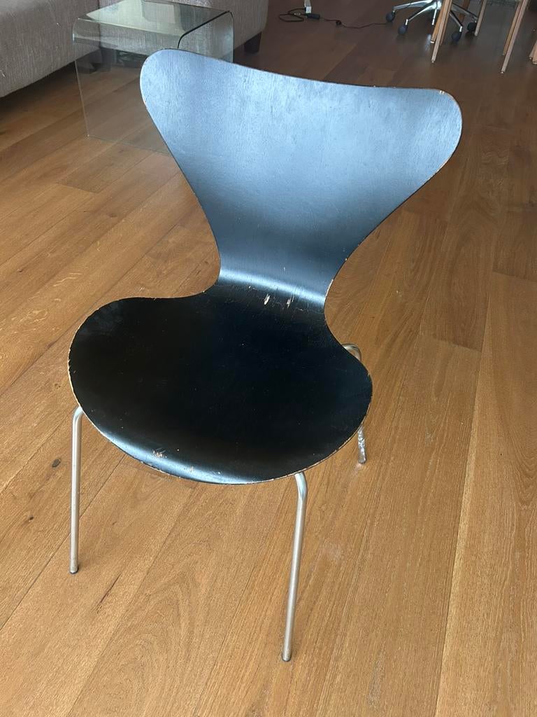 Fritz Hansen vlinderstoel zwart, Huis en Inrichting, Stoelen, Ophalen, Gebruikt, Zwart, Eén