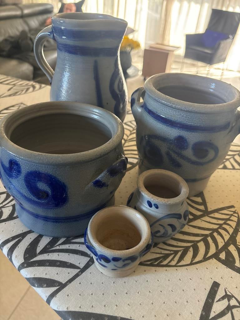 Vintage aardewerk set: kruiken en potten SET prijs, Antiek en Kunst, Antiek | Keramiek en Aardewerk, Ophalen of Verzenden