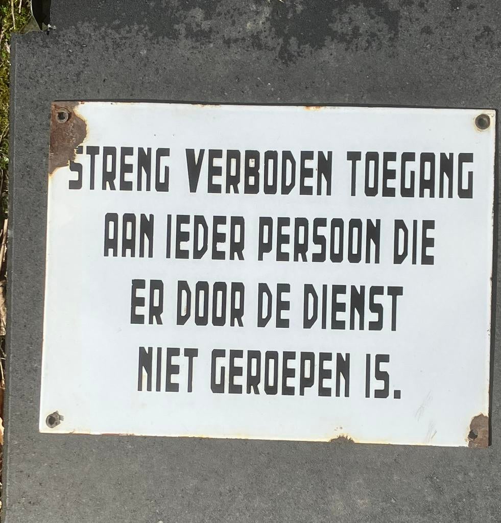 Emaille bord reclamebord tekstbord verboden toegang, Ophalen of Verzenden