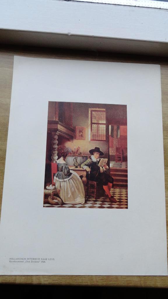 prent hollandsch interieur naar Leys uit ons Zeeland 1926, Gebruikt, Ophalen of Verzenden, Voor 1940, Prent