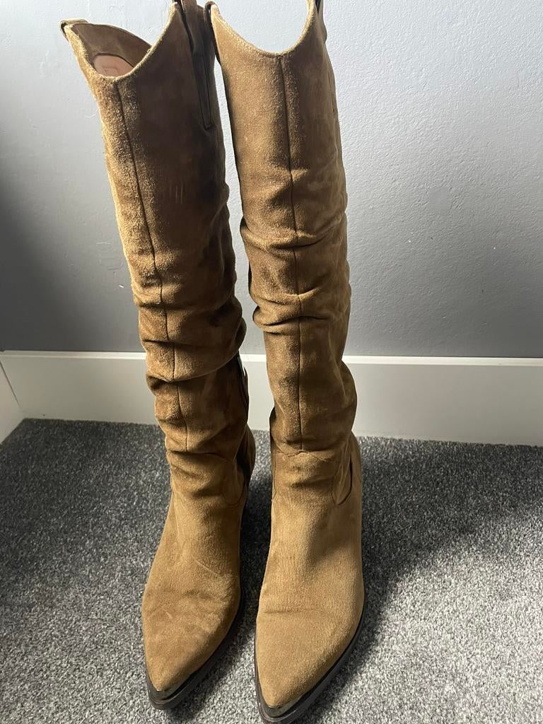 Lange laarzen van het merk Notre-V, Bruin, Ophalen of Verzenden, Zo goed als nieuw, Hoge laarzen