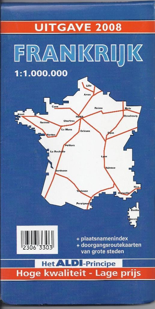 Pl939 plattegrond aldi frankrijk 2008  --, Boeken, Atlassen en Landkaarten, Ophalen of Verzenden, 2000 tot heden, Frankrijk, Landkaart