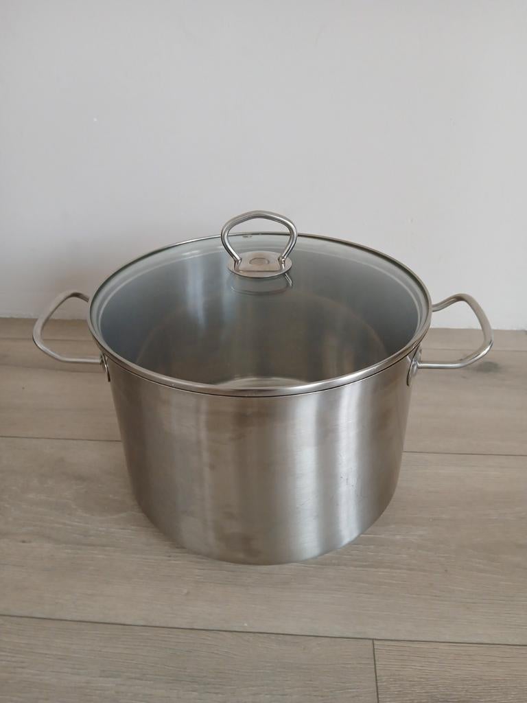 Ernesto kookpan met glazen deksel, 9L, Huis en Inrichting, Keuken | Potten en Pannen, Ophalen, Rvs, Kookpan of Snelkookpan