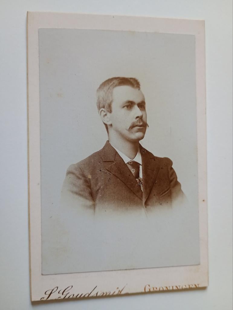 CDV Groningen Man, Verzamelen, Foto's en Prenten, Gebruikt, Foto, Ophalen of Verzenden, Voor 1940