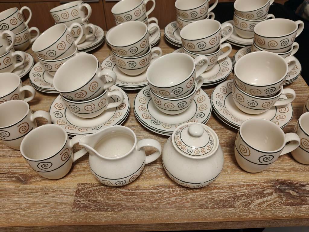 Grote set kop en schotels, melk en suiker, Senseo mokjes, Ophalen, Porselein, Overige stijlen, Kop(pen) en/of Schotel(s)