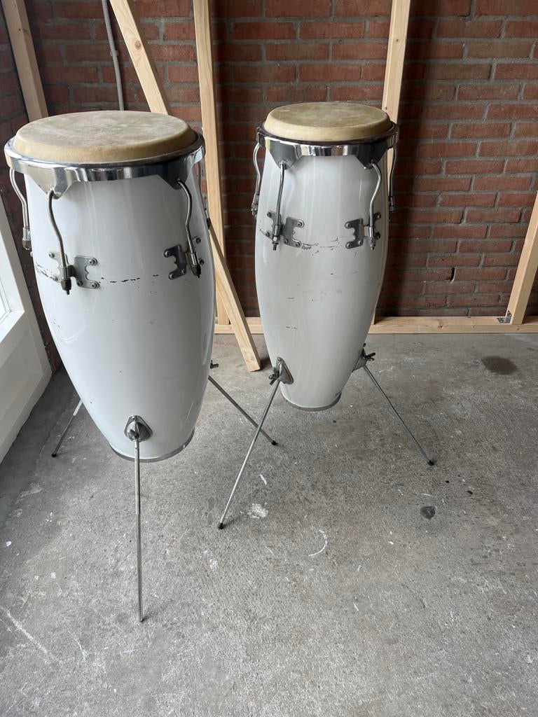 conga's met statieven, Muziek en Instrumenten, Percussie, Ophalen, Gebruikt, Trommel