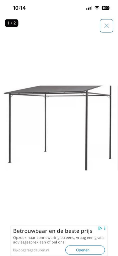 GUNNÖN Partytent Frame Donkergrijs/Grijs 238x233 cm, Tuin en Terras, Partytenten, Ophalen