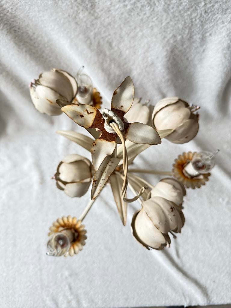 Antieke kroonluchter met bloemmotief, Ophalen of Verzenden