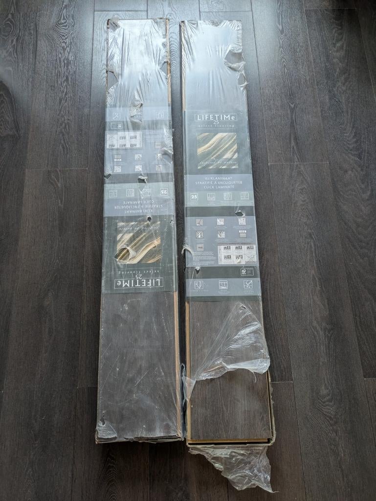 LiFETIMe25 laminaat Forest. +-45m² incl. Ondervloer, Ophalen, 50 tot 150 cm, Zo goed als nieuw, 10 m² of meer