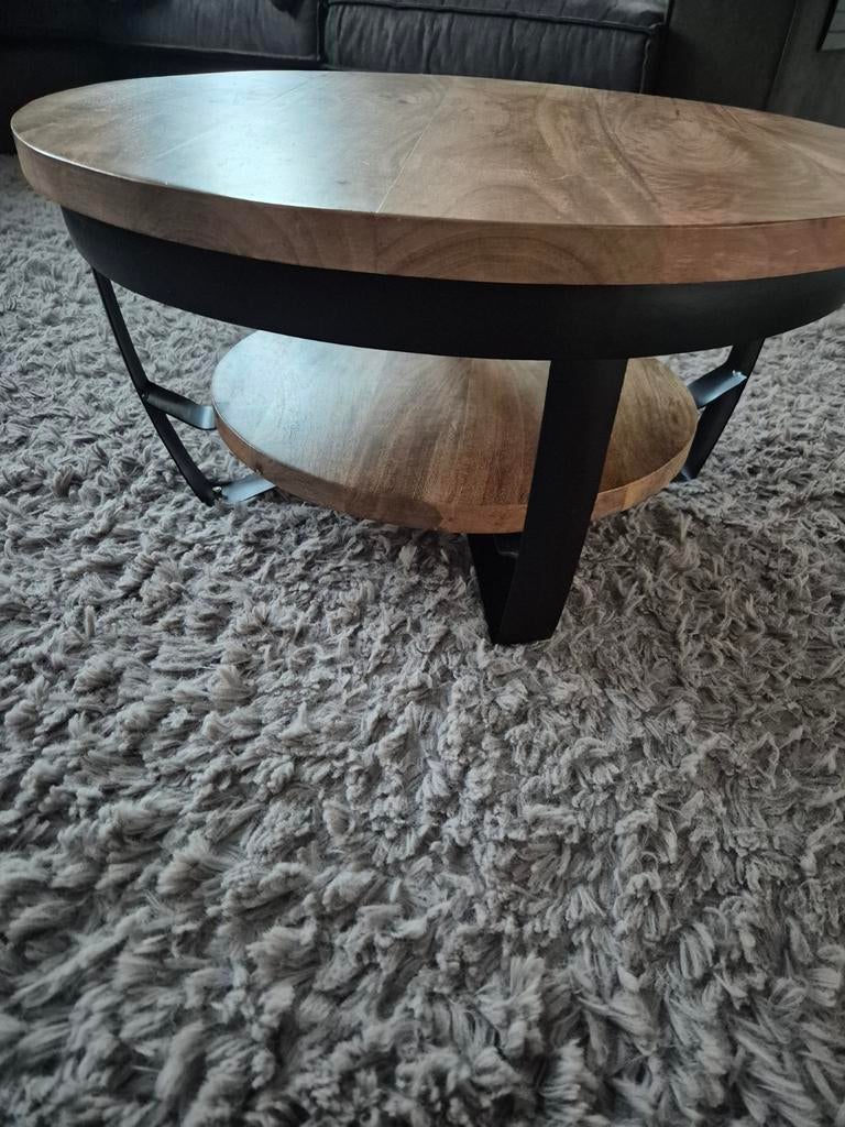 Mango houten salontafel 70 cm, Huis en Inrichting, Tafels | Salontafels, Ophalen, 50 tot 100 cm, Rond, 50 tot 100 cm