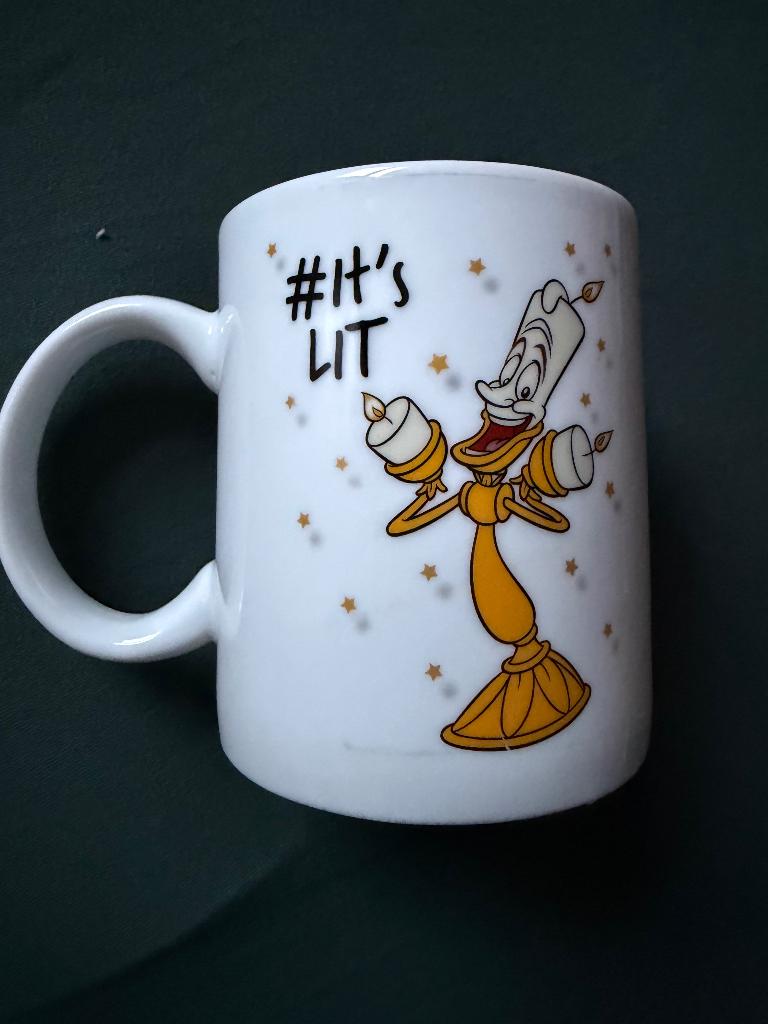 Mok Beker Lumiere Belle en het Beest, Ophalen of Verzenden, Assepoester of Belle, Zo goed als nieuw, Servies