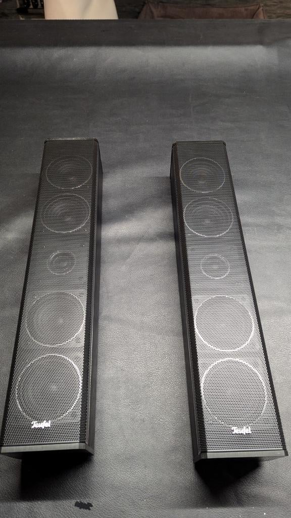 Teufel L 430 FCR Satelliet Speakers + Wandsteunen, Ophalen, Zo goed als nieuw, Front, Rear of Stereo speakers, Overige merken