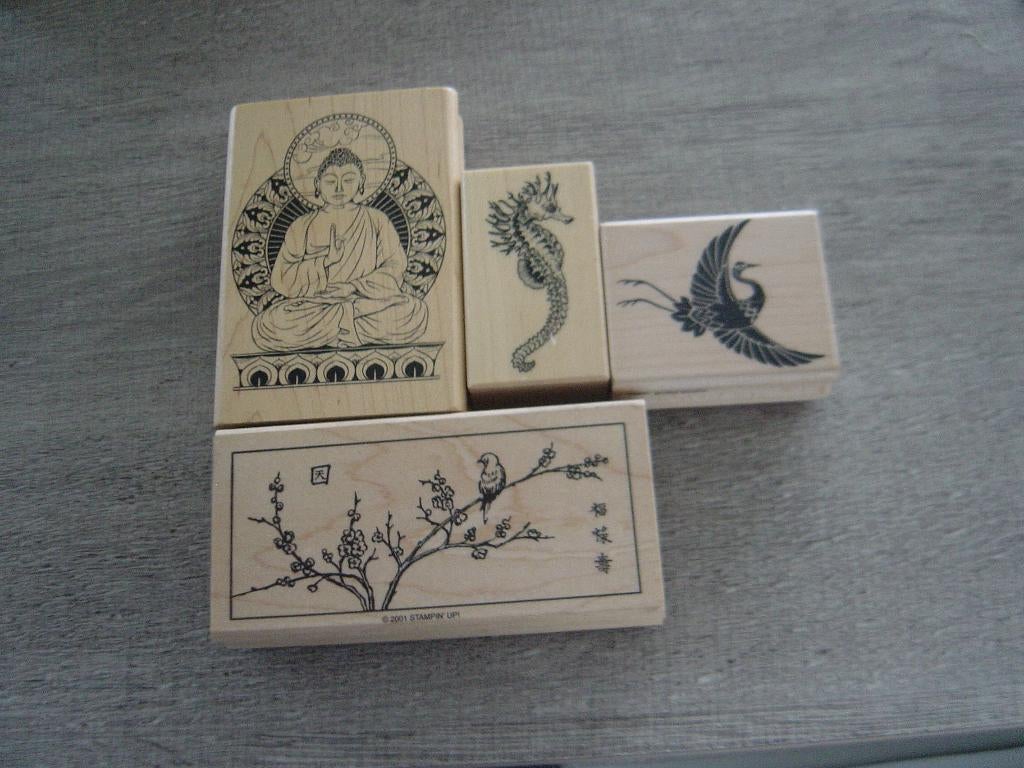 Oosterse houten stempels japan en china, Ophalen of Verzenden, Zo goed als nieuw, Houten stempel