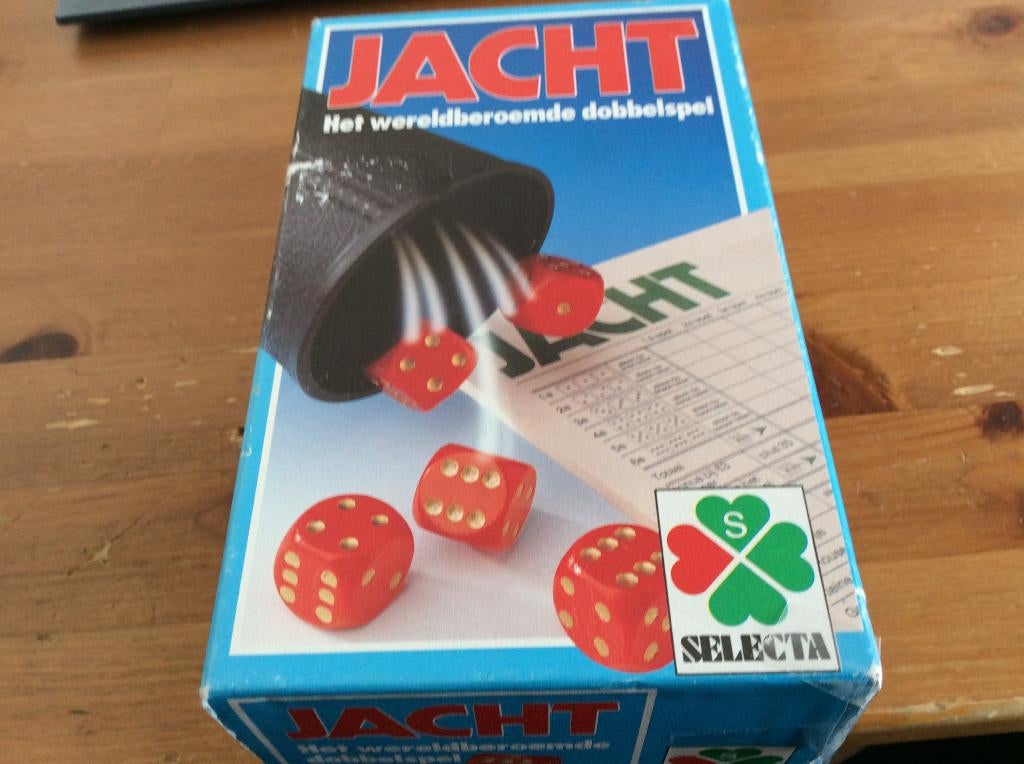 Jacht, dobbelspel. Selecta. met extra nieuw scoreblok, Ophalen of Verzenden, Gebruikt, Selecta