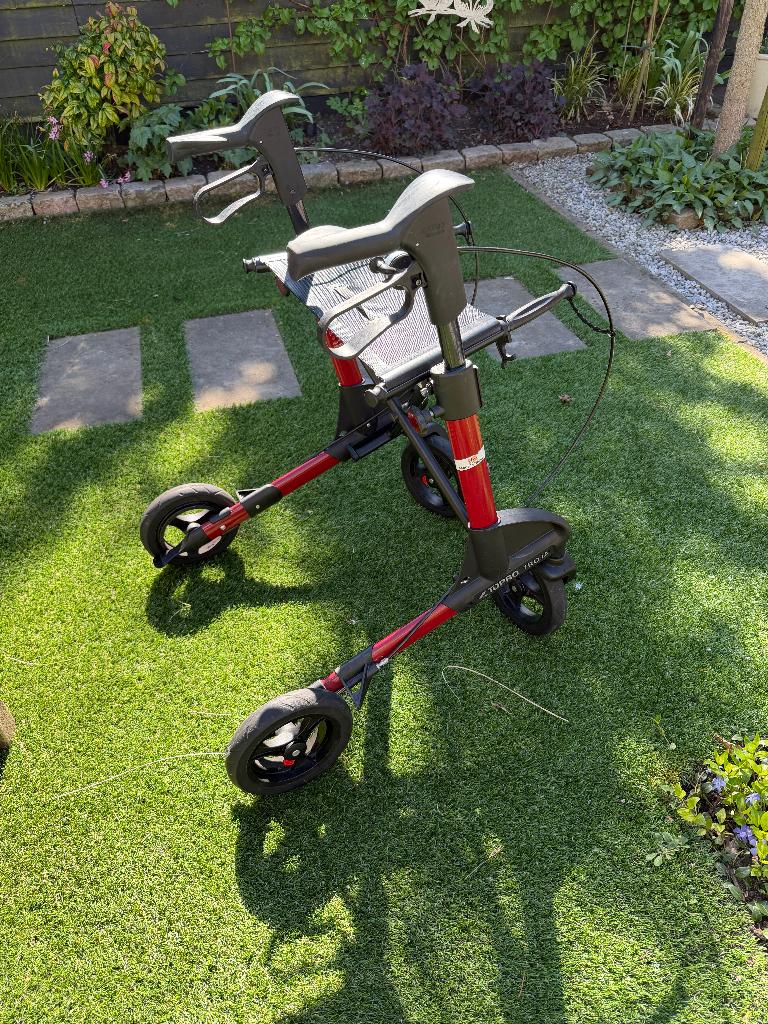 Top Pro Troja rollator 2G medium rood met tasje, Ophalen, Opvouwbaar, Gebruikt