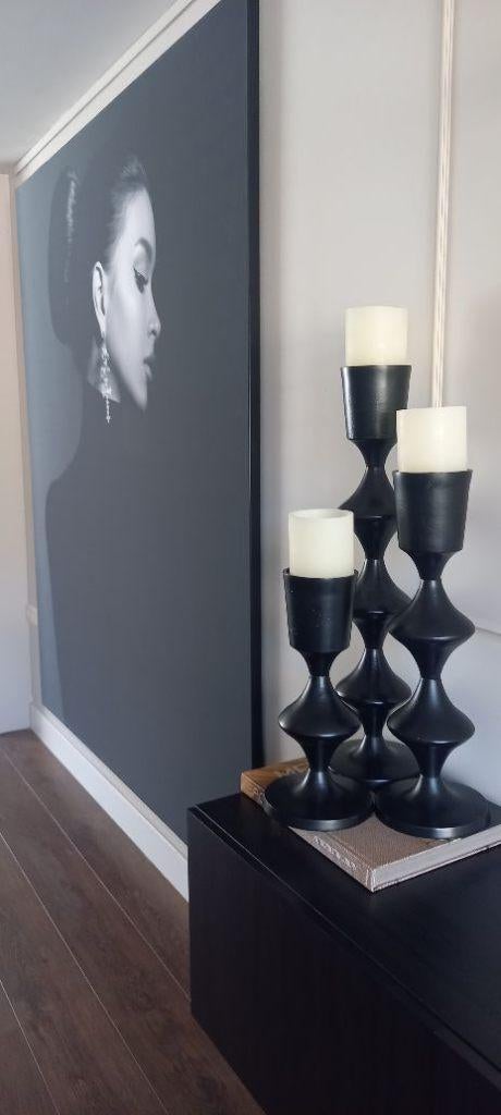 Colmore by Diga Set kandelaren Zwart 18x35 18x50 18x70 cm, 50 tot 75 cm, Zwart, Nieuw, Ophalen of Verzenden