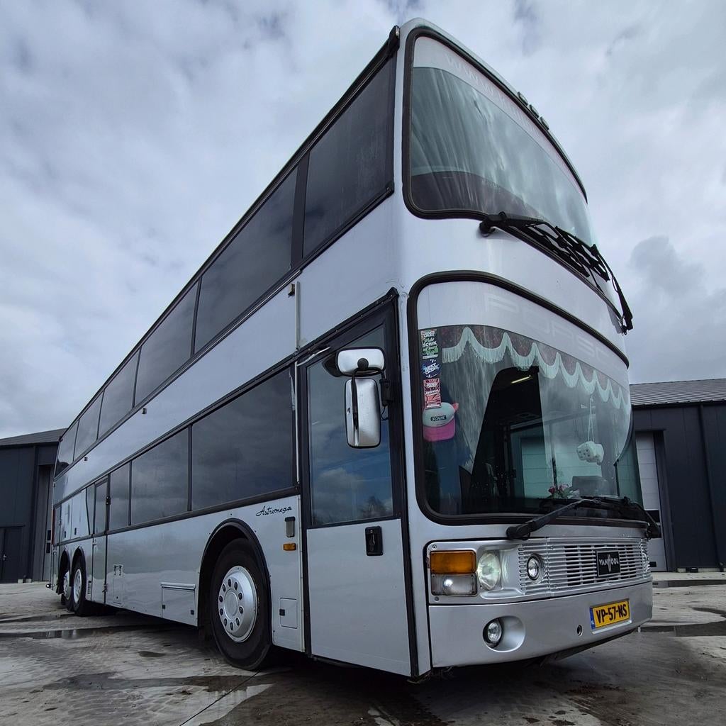 Van Hool dubbeldekker bus– camper/ race/ evenementen, Overige merken, Zwart, Particulier, Zilver of Grijs