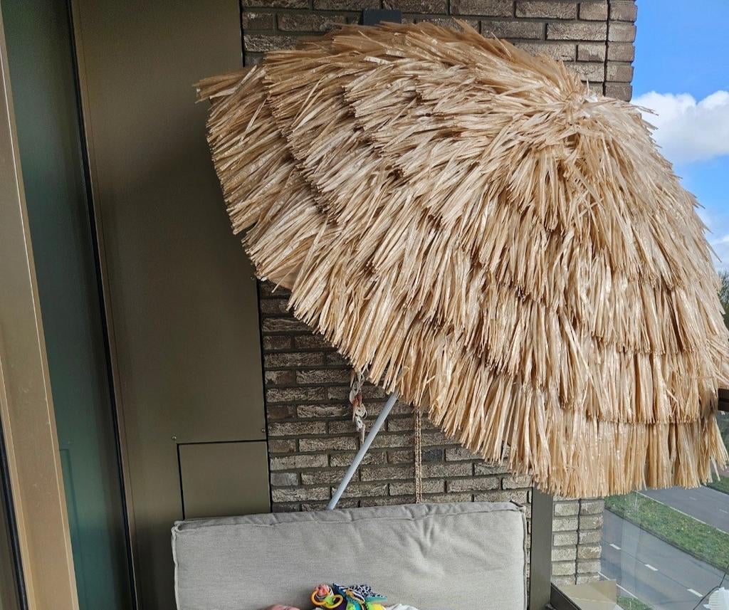 Xenos Hawaii parasol - Beige, Tuin en Terras, Parasols, Ophalen, Zo goed als nieuw, 1 tot 2 meter, Stokparasol