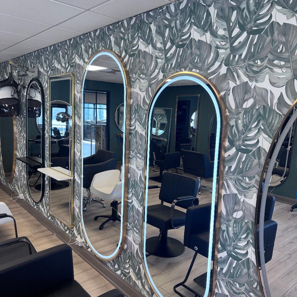 Spiegel Kaptafel Kapsalon Kapper Ovaal Led Verlichting, Ophalen, Minder dan 50 cm, Nieuw, Minder dan 100 cm