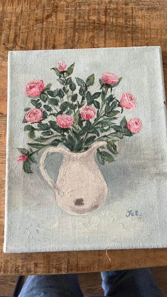 Schilderij bloemenboeket, Ophalen