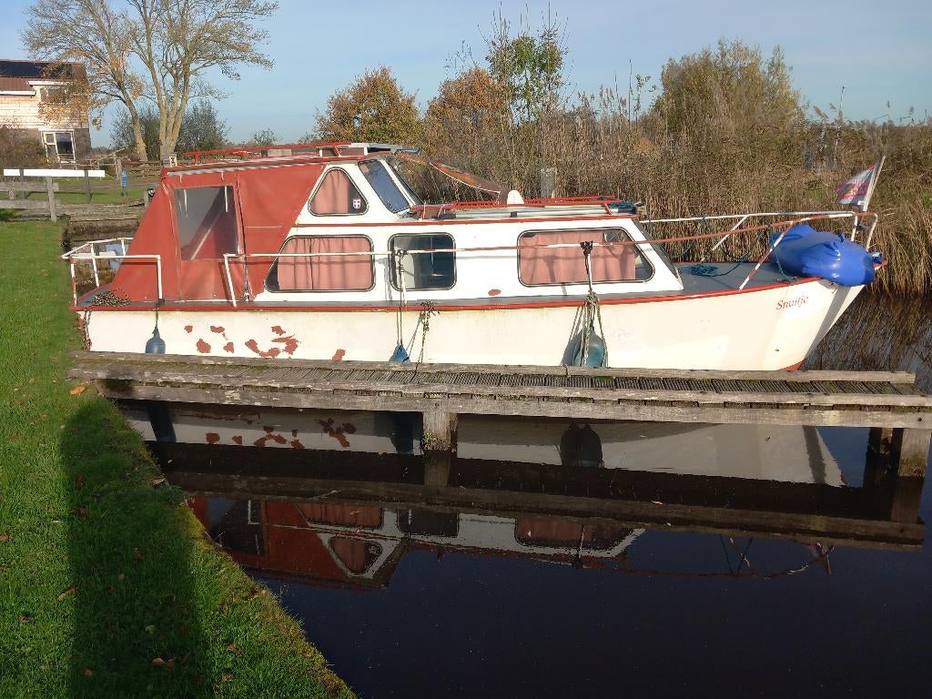 TJEUKEMEERKRUISER 8 PK 4 TAKT MOTOR, Watersport en Boten, Motorboten en Motorjachten, Ophalen, Gebruikt, Staal, Minder dan 10 pk