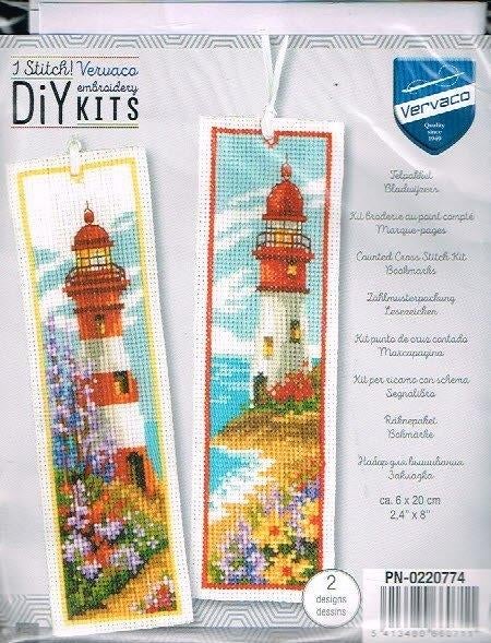 Cado vervaco borduurpakket set boekenleggers vuurtorens 774, Hobby en Vrije tijd, Borduren en Borduurmachines, Nieuw, Borduurpakket