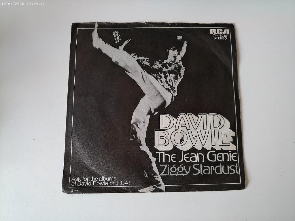David Bowie -The Jean Genie / Ziggy Stardust, Gebruikt, 7 inch, Single, Ophalen of Verzenden