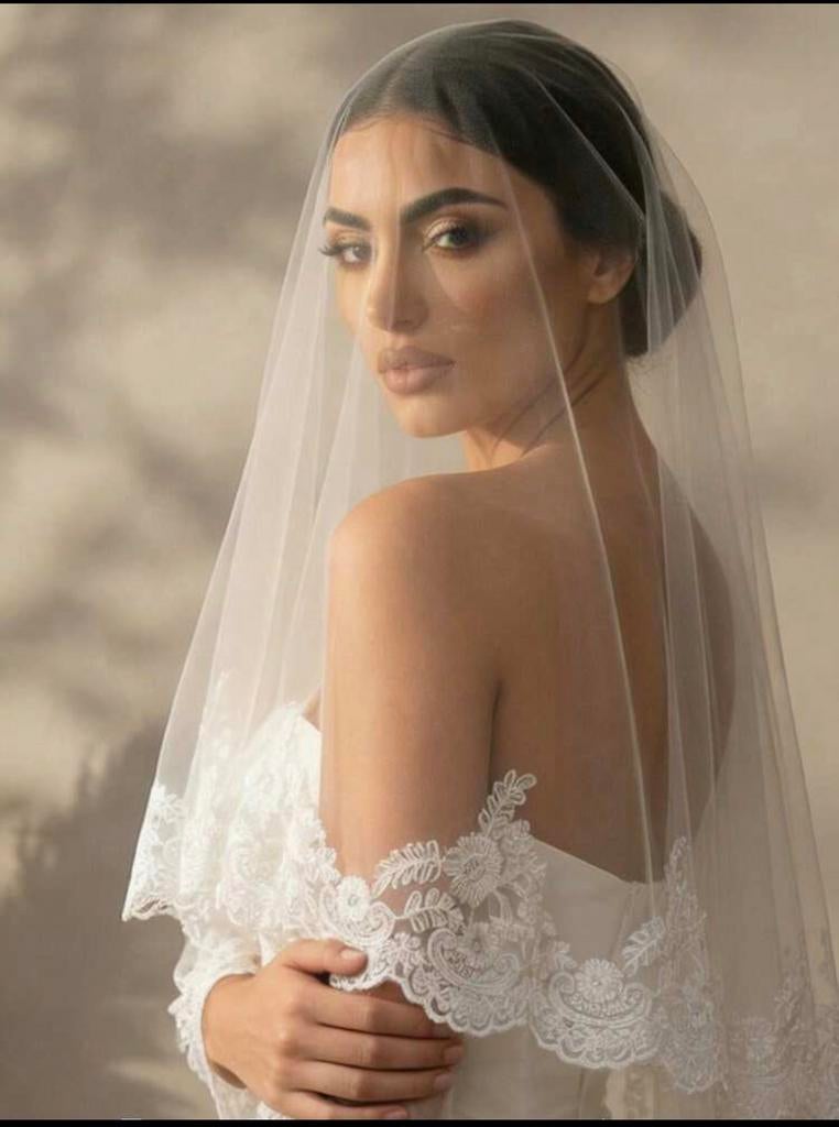 Nieuwe bruidssluier sluier weddingveil 1,5 meter, Ophalen of Verzenden, Nieuw, Wit, Accessoires