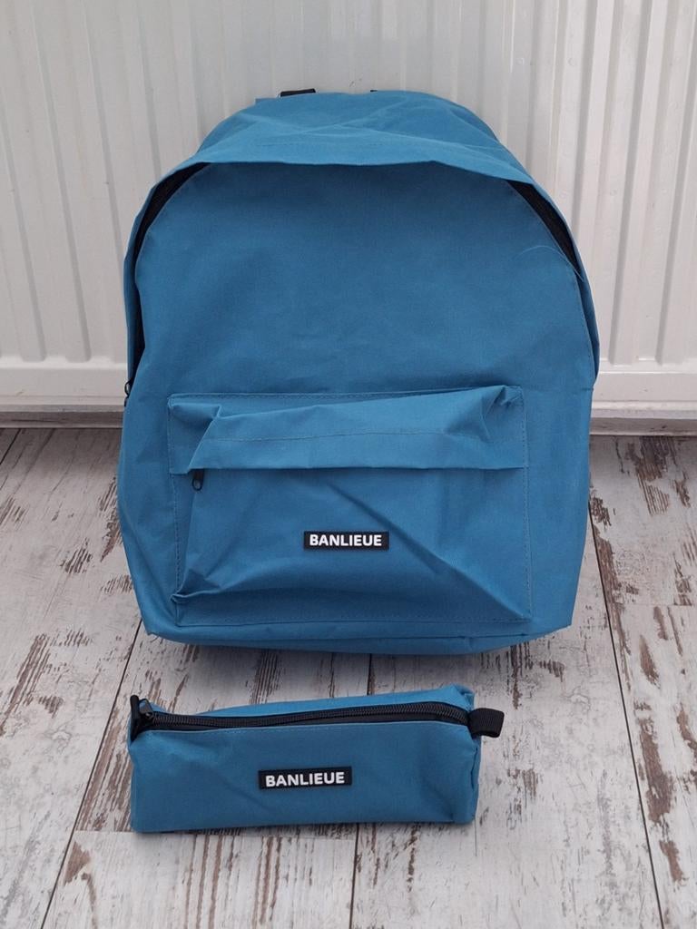 Banlieue blauwe rugzak/rugtas, laptopvak, incl etui, Ophalen of Verzenden, Gebruikt, Overige merken, 30 tot 45 cm