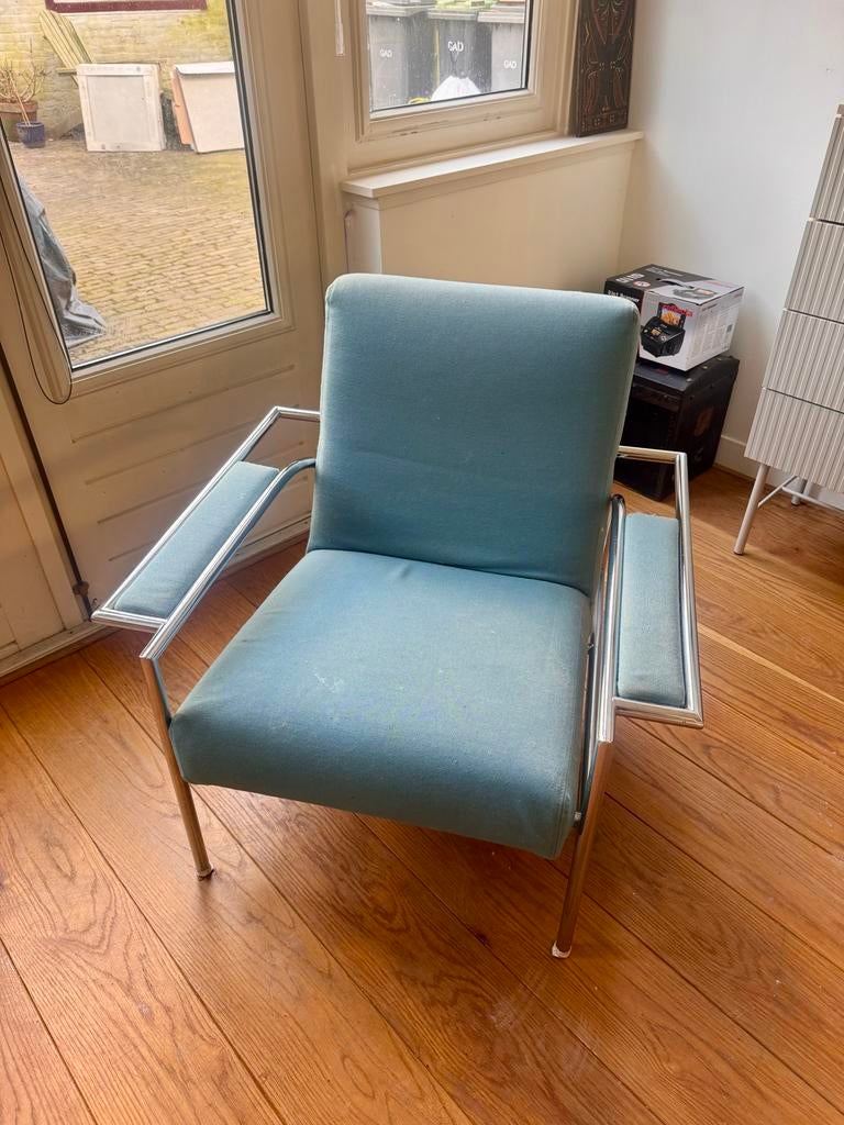 Design Gerard Vollenbrock Gelderland stoel 4735, Gebruikt, Overige kleuren, Ophalen of Verzenden, Metaal