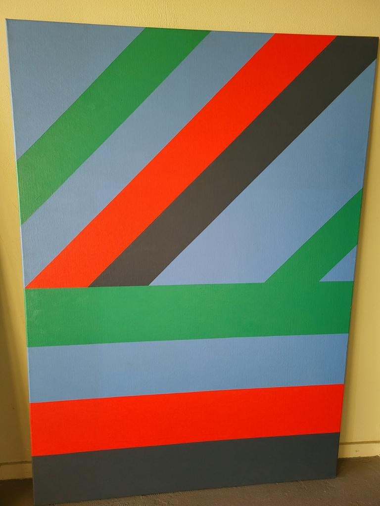 Nigel Kent - Abstract Schilderij "Blue Phare 2" (1987), Antiek en Kunst, Kunst | Schilderijen | Abstract, Ophalen