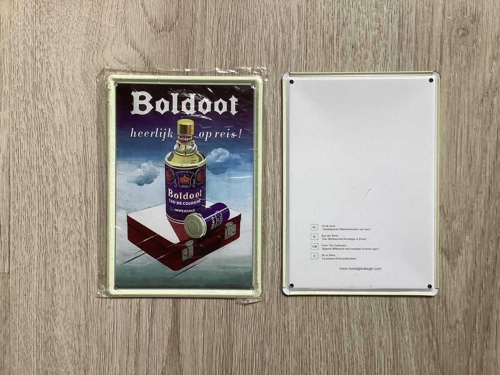 Vintage BOLDOOT reclame bord (geen emaille), Ophalen of Verzenden, Zo goed als nieuw