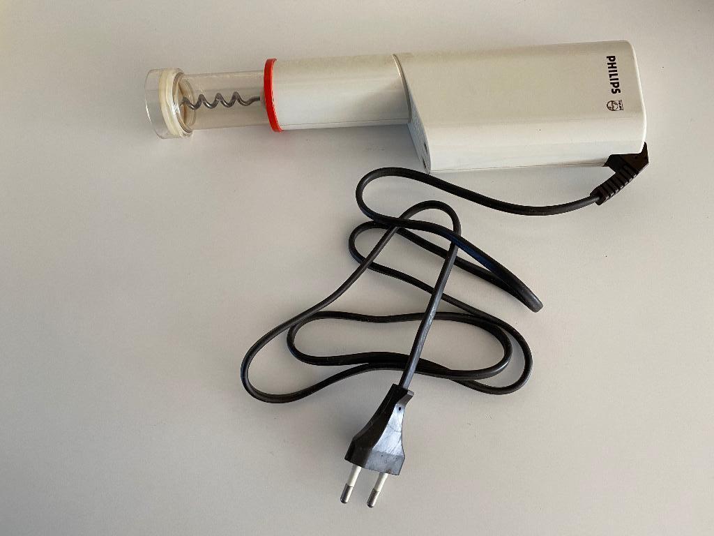 Vintage Philips elektrische kurkentrekker HR2573, Ophalen of Verzenden, Zo goed als nieuw