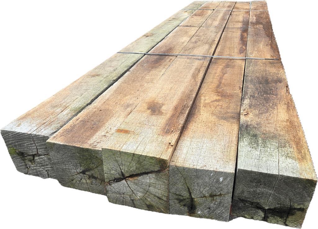 5 Hardhouten palen / balken 20x20 cm - 4.00 m lang- nr: HB51