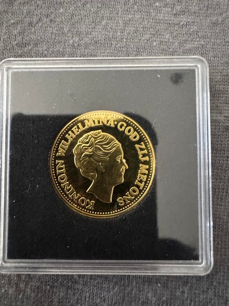 Gouden  herslag 10 Gulden munt Koningin Wilhelmina 1933, Koningin Wilhelmina, Losse munt, 10 gulden, Goud