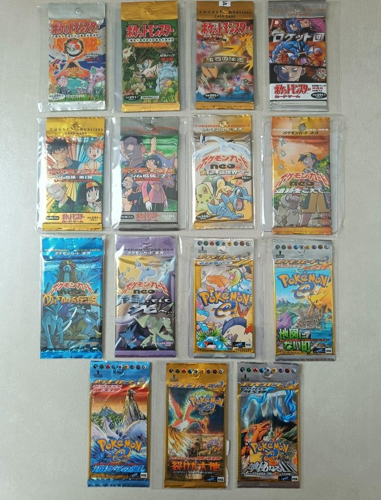 Pokémon Japans booster lot van base tot skyridge, Ophalen of Verzenden, Nieuw, Booster, Foil