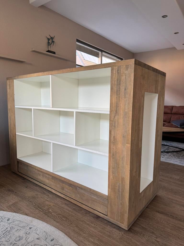 Roomdivider / maatwerk tv-meubel en boekenkast, Ophalen, Gebruikt, 100 tot 150 cm, 150 tot 200 cm