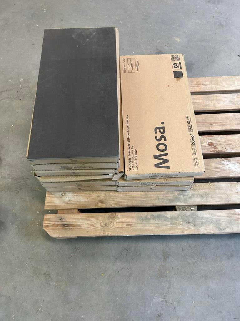 Zwarte Mosa tegels 30x60 cm, 6 m2, 40 tot 60 cm, Keramiek, Nieuw, 20 tot 40 cm