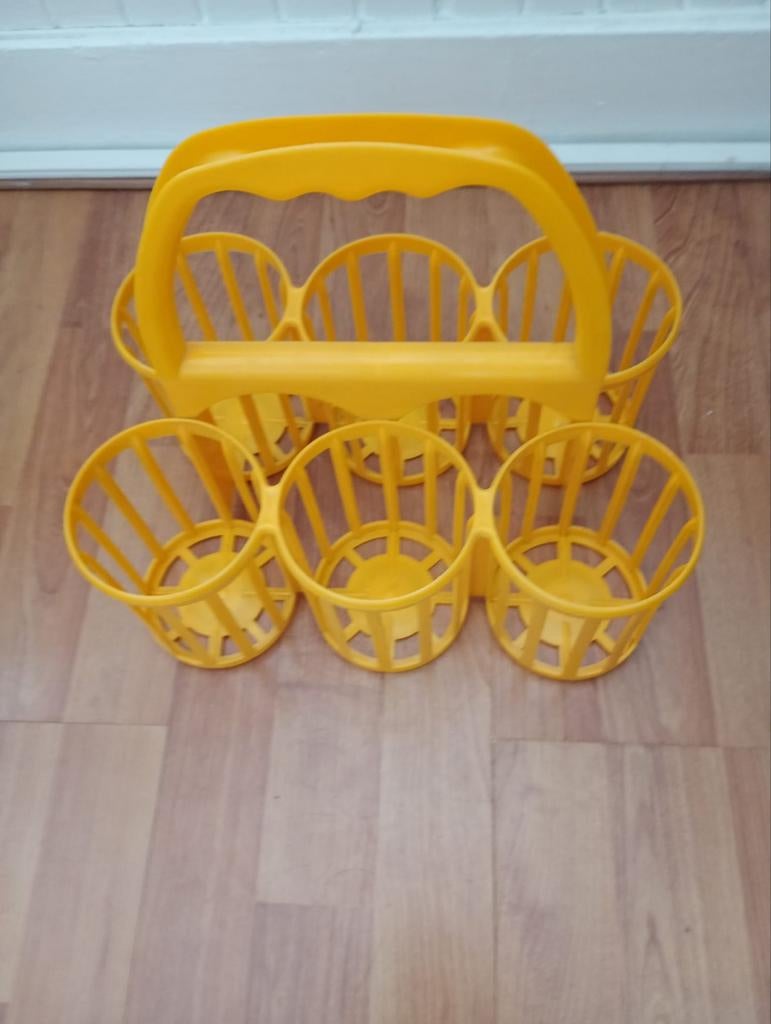 Gele flessenhouder / flessenrek voor 6 flessen, Flessenkoeler, Gebruikt, Ophalen of Verzenden, Overige merken