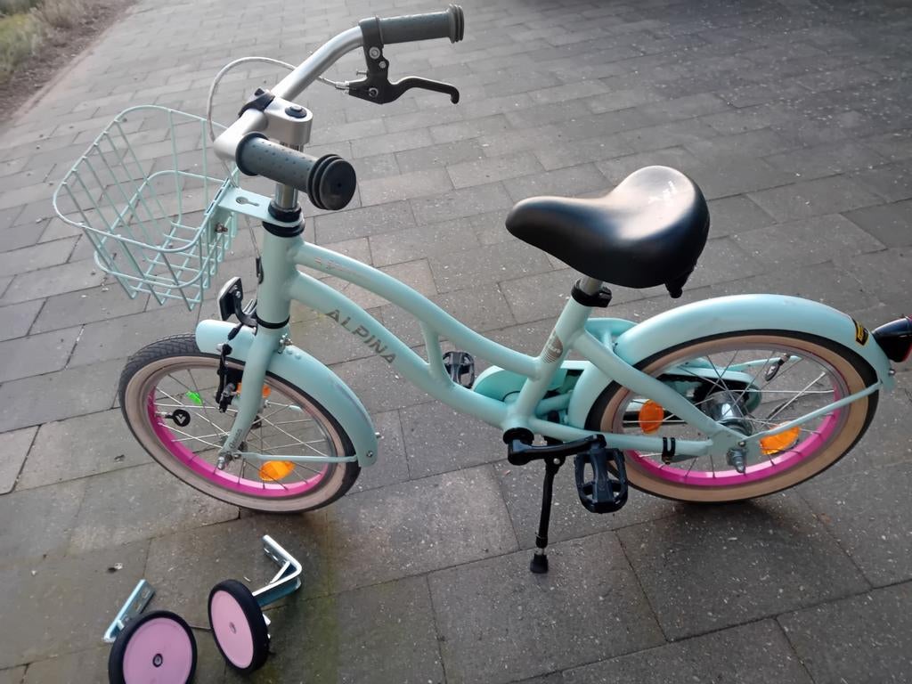 Alpina Ocean kinderfiets 16 inch, Fietsen en Brommers, Ophalen, Zijwieltjes, 16 tot 20 inch, Zo goed als nieuw
