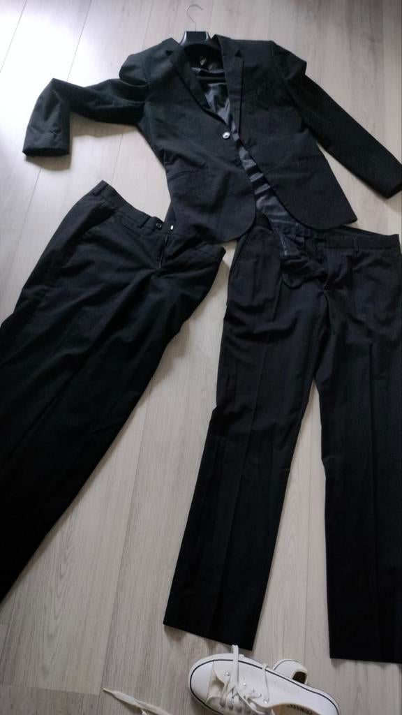 Gala kostuum zwart, Kleding | Heren, Kostuums en Colberts, Ophalen of Verzenden, Zo goed als nieuw, Maat 48/50 (M), Zwart