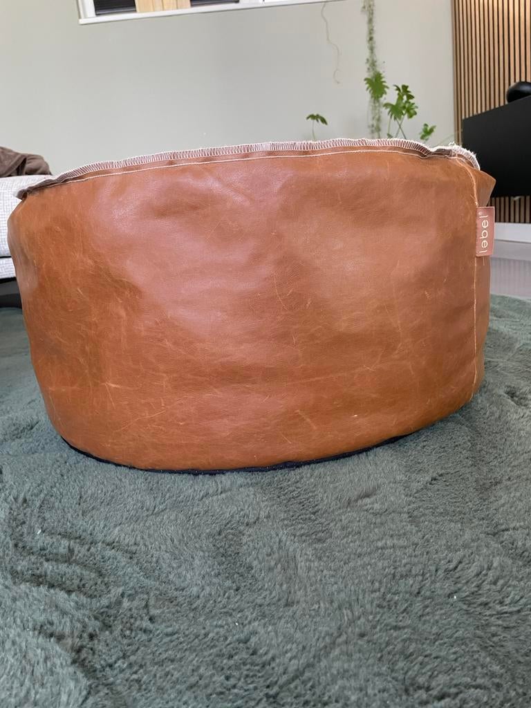 Label poef, Ophalen of Verzenden, Gebruikt, Rond, Overige materialen