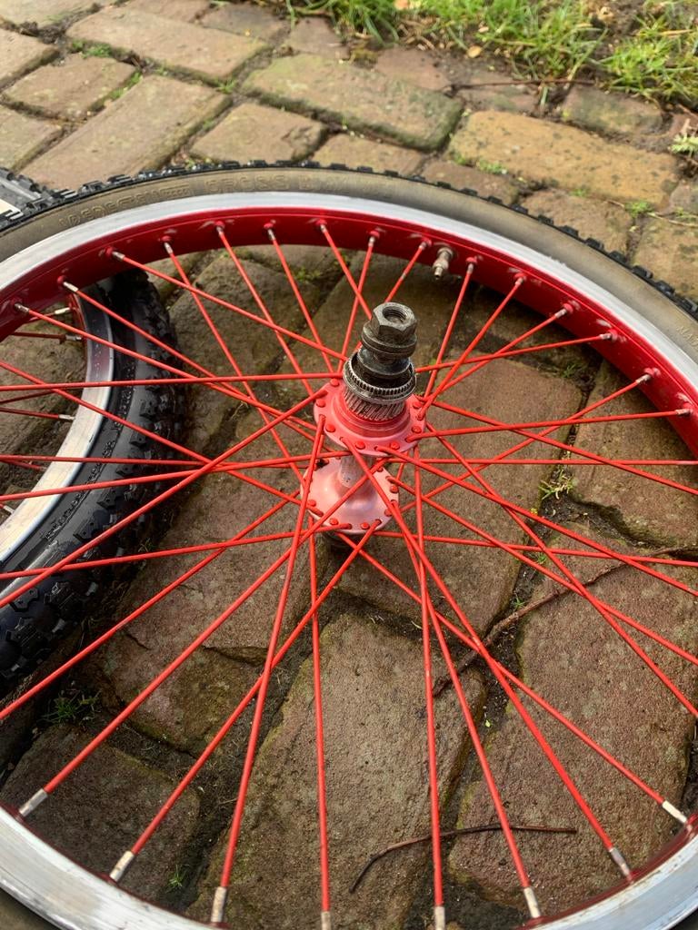 Oldschool BMX wielen met banden - Araya 20x1.75 Japan, Fietsen en Brommers, Fietsonderdelen, Ophalen, Gebruikt, Oldtimer, Wiel
